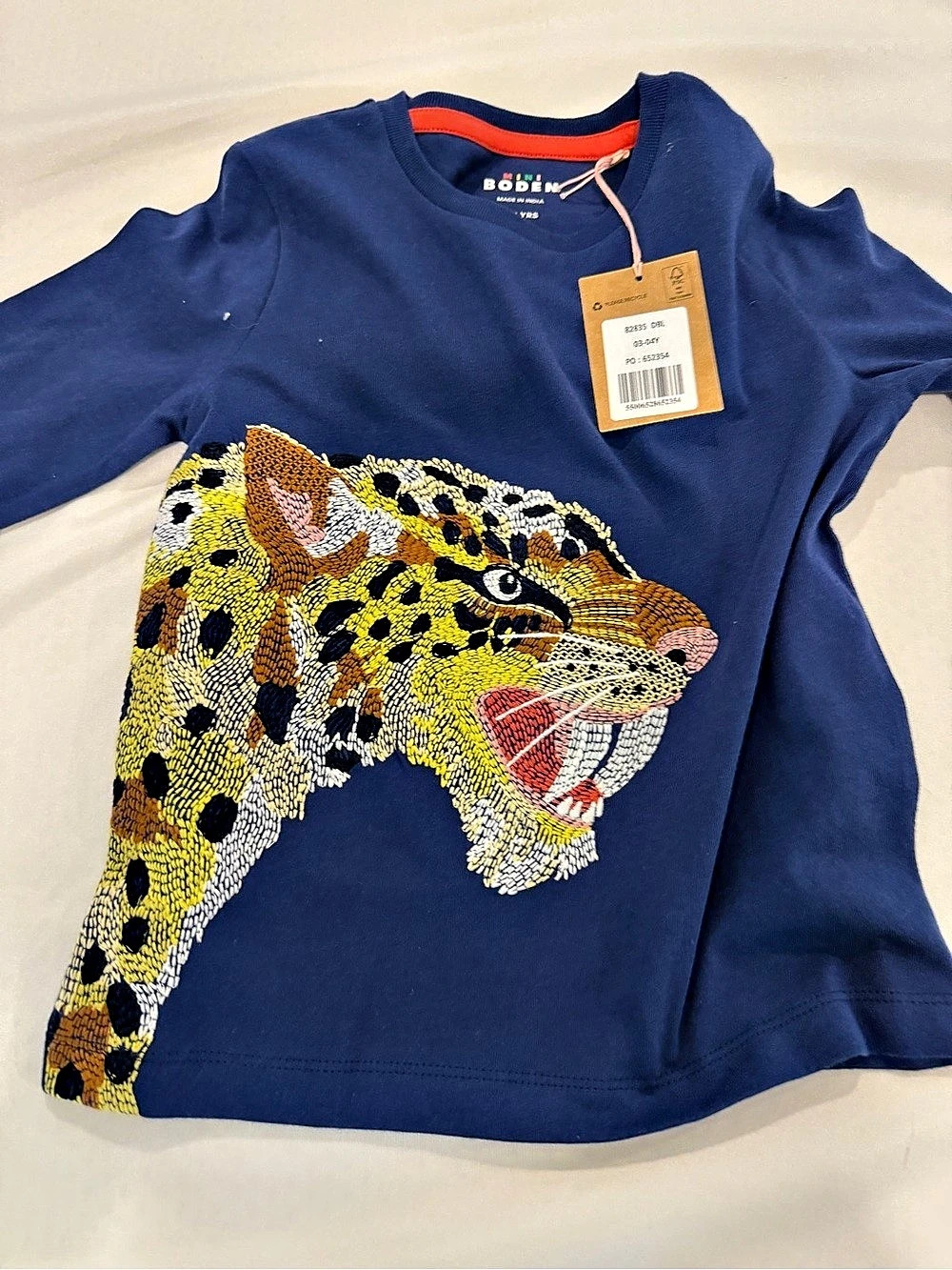 Boden Boys 3-4Y Leopard Graphic Tee NWT